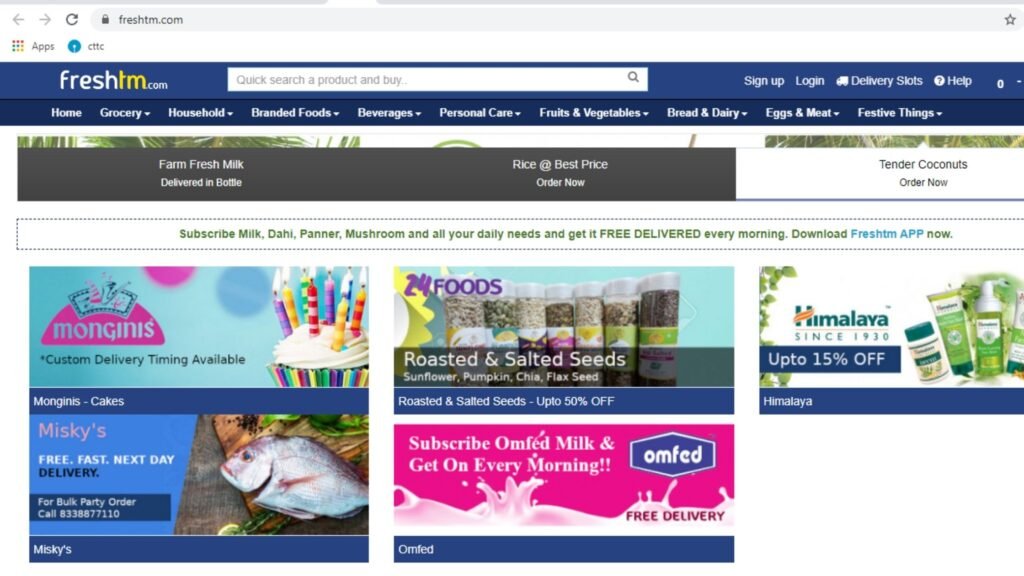 Freshtm online grocery in bhubaneswar