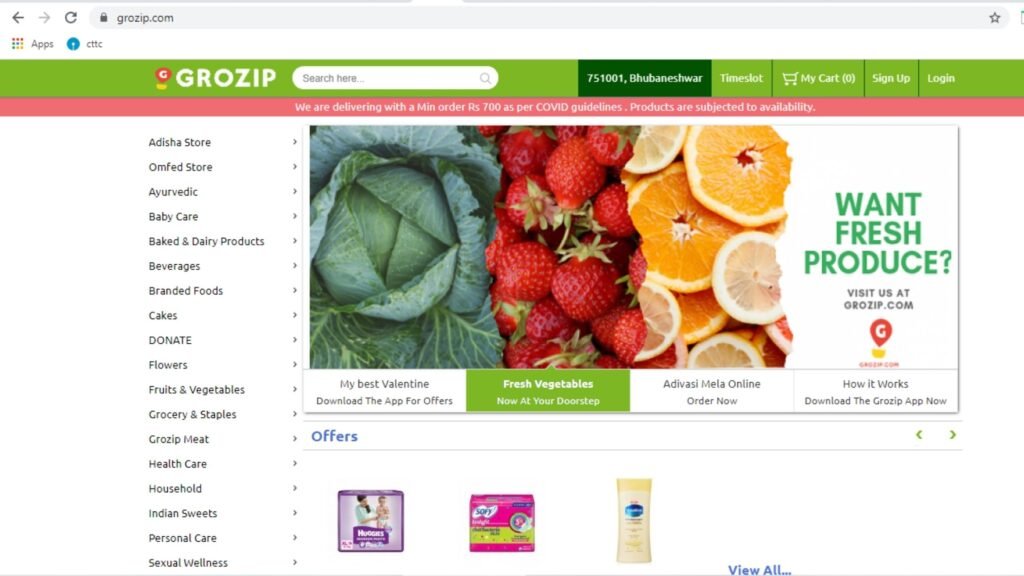 Grozip online grocery in bhubaneswar