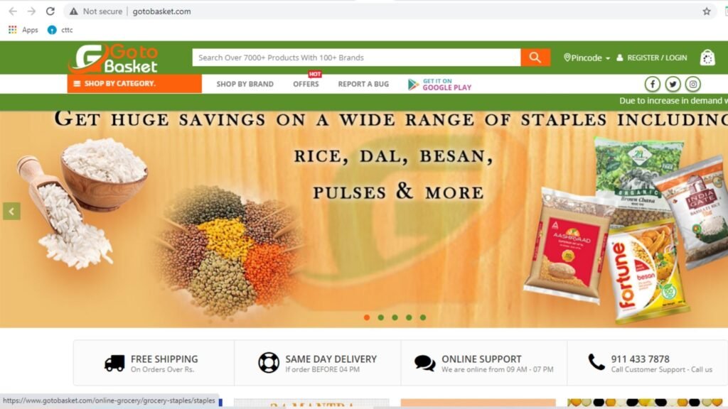Gotobasket online grocery in bhubaneswar