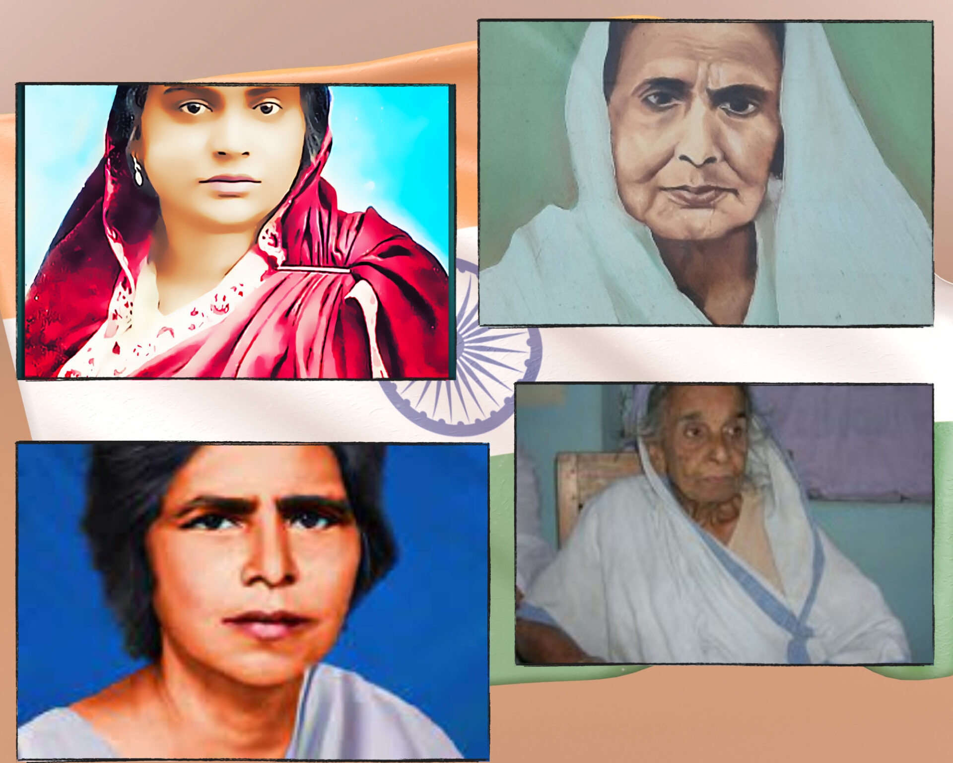 collage pictures of all women freedom fighters from odisha