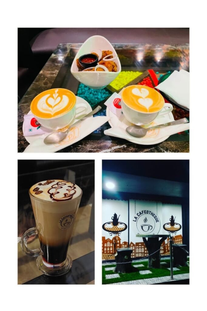 LA Cafeotheque .
This image shows the interior and exterior of cafes, aiming to arouse curiosity in the visitor's mind.