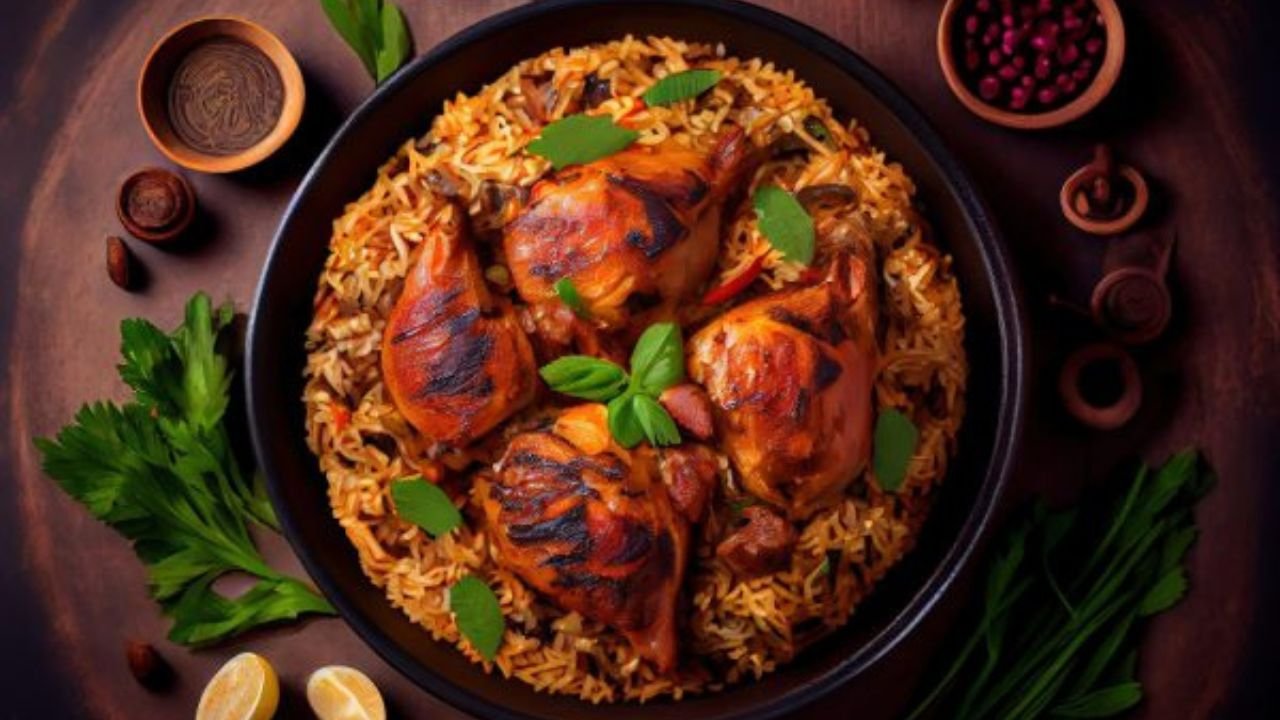 Street Style Chicken Biryani with Desi Masala and Spicy Gravy in Bhubaneswar