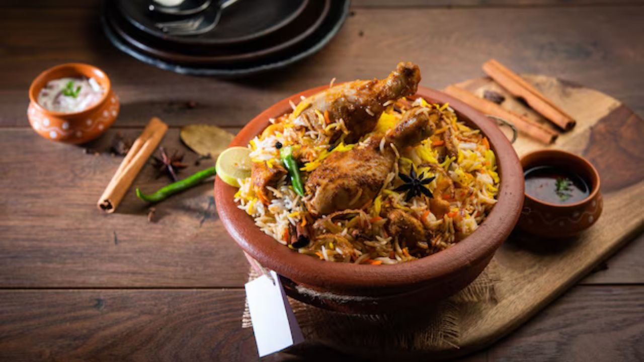 Juicy Chicken Leg Piece on Aromatic Dum Biryani – Bhubaneswar Street Food
