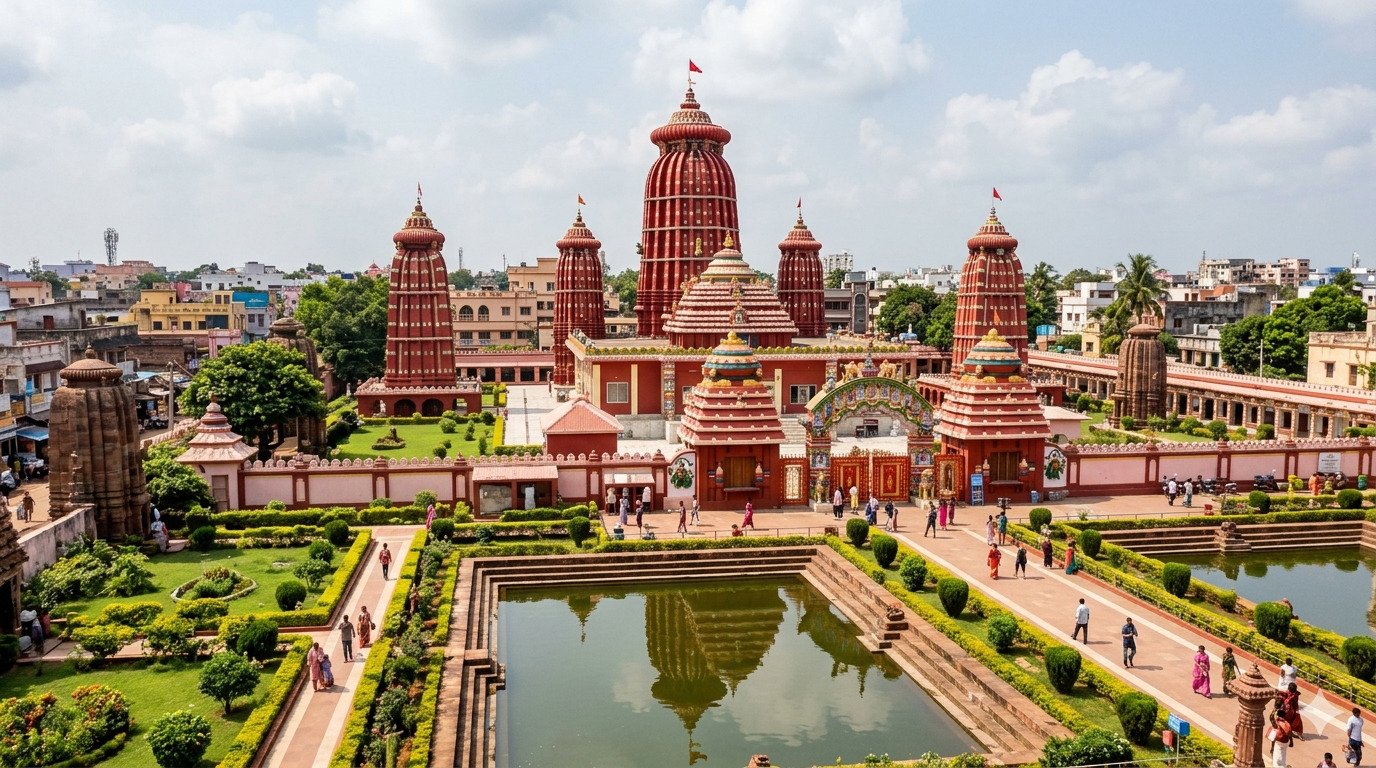 Ram Mandir Bhubaneswar temple with idols of Lord Ram Sita and Lakshman