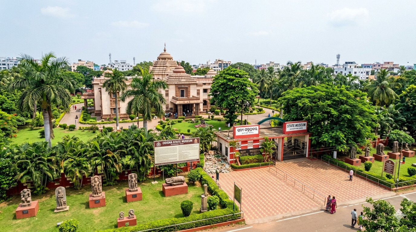 Odisha State Museum Bhubaneswar showcasing artifacts manuscripts and history