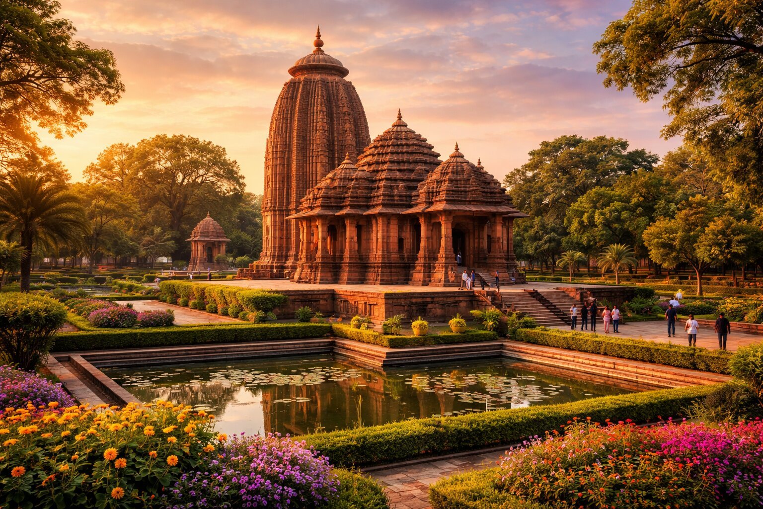 Rajarani Temple Bhubaneswar red sandstone temple with romantic sculptures