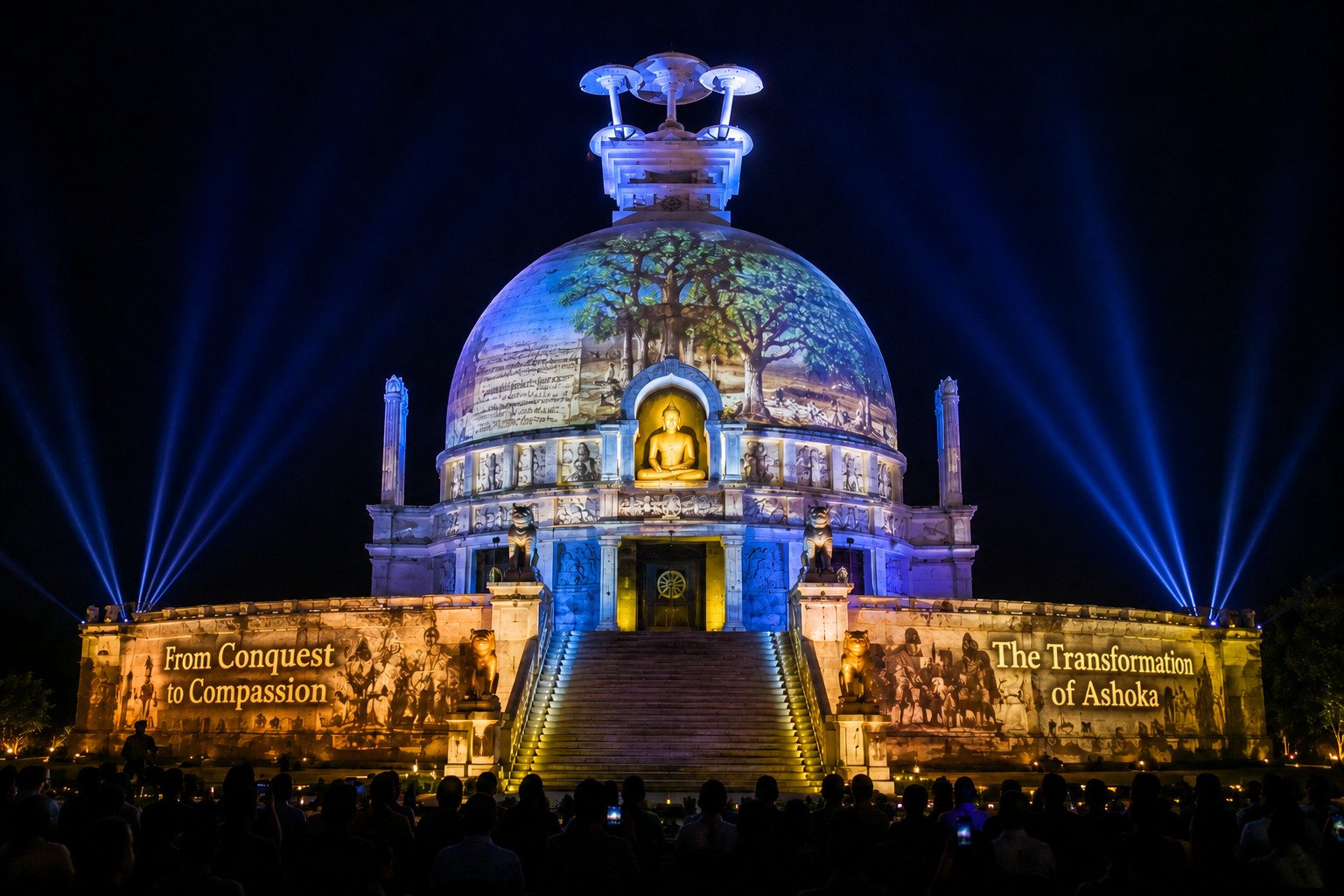 3D Light Show At Dhauli Shanti Stupa