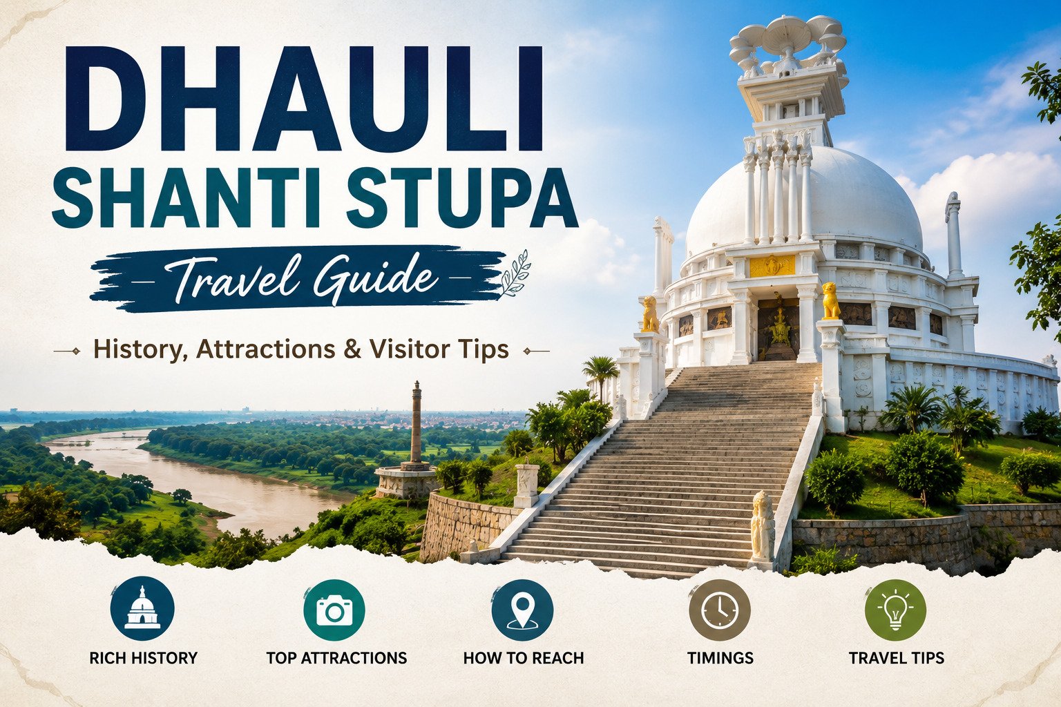 Dhauli Peace Pagoda and heritage landmarks in Bhubaneswar
