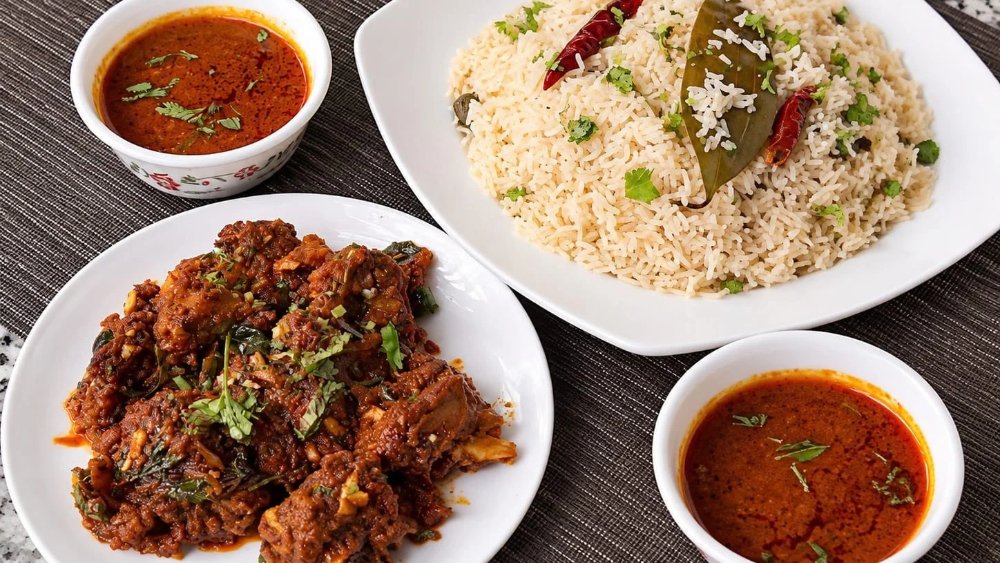 Mutton Raja’s Bagara Rice with Mutton Bhaja